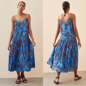 NWT Anthropologie Atsu Flounced Paisley Midi Dress